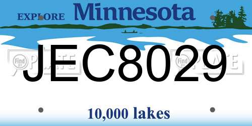 JEC8029 Minnesota License Plate