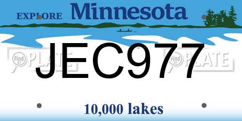 JEC977 Minnesota License Plate