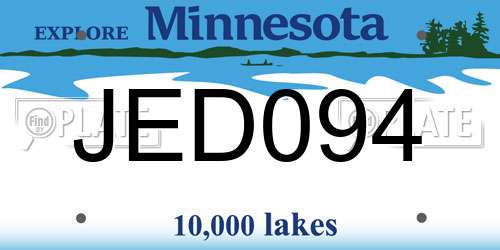 JED094 Minnesota License Plate