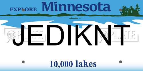 JEDIKNT Minnesota License Plate