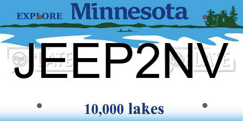 JEEP2NV Minnesota License Plate