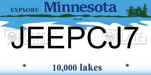 JEEPCJ7 Minnesota License Plate