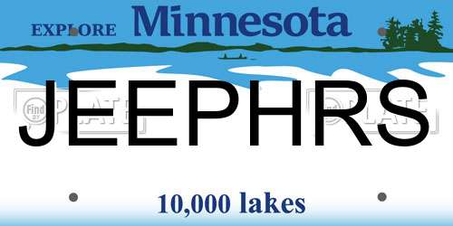 JEEPHRS Minnesota License Plate