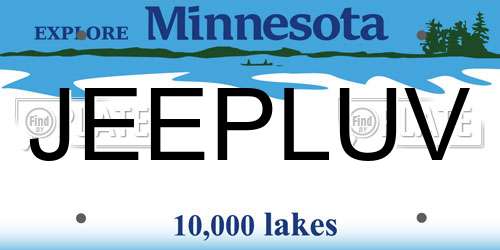 JEEPLUV Minnesota License Plate