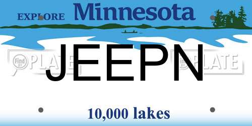 JEEPN Minnesota License Plate