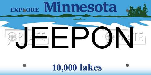 JEEPON Minnesota License Plate