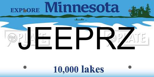 JEEPRZ Minnesota License Plate