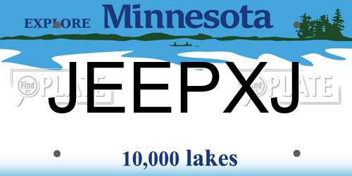 JEEPXJ Minnesota License Plate