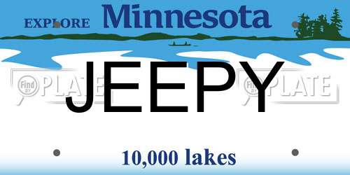JEEPY Minnesota License Plate