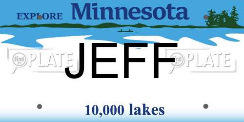 JEFF Minnesota License Plate