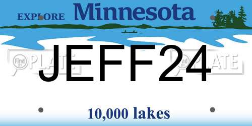 JEFF24 Minnesota License Plate