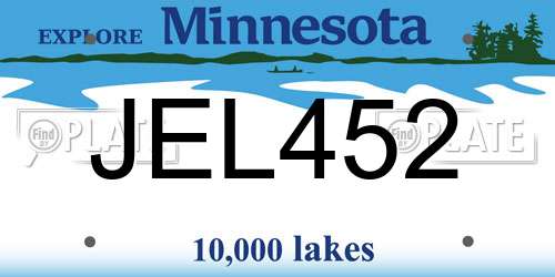 JEL452 Minnesota License Plate