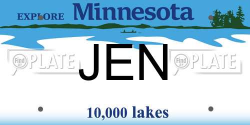 JEN Minnesota License Plate
