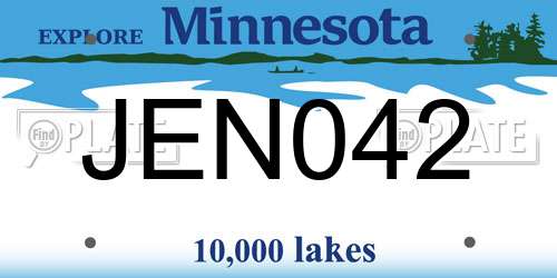 JEN042 Minnesota License Plate