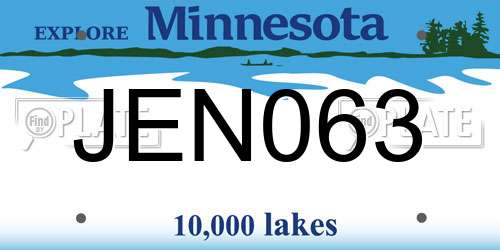JEN063 Minnesota License Plate