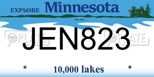 JEN823 Minnesota License Plate
