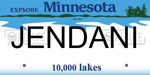 JENDANI Minnesota License Plate