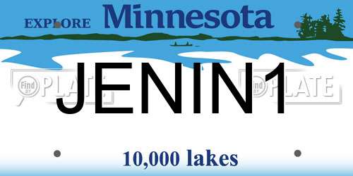 JENIN1 Minnesota License Plate