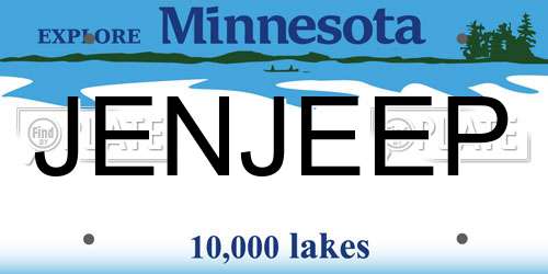 JENJEEP Minnesota License Plate