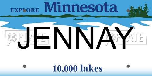 JENNAY Minnesota License Plate
