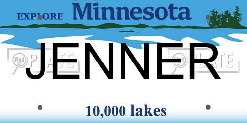 JENNER Minnesota License Plate