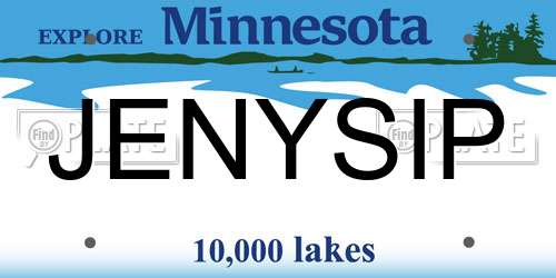 JENYSIP Minnesota License Plate