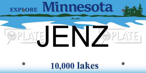 JENZ Minnesota License Plate