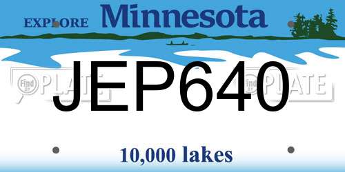 JEP640 Minnesota License Plate