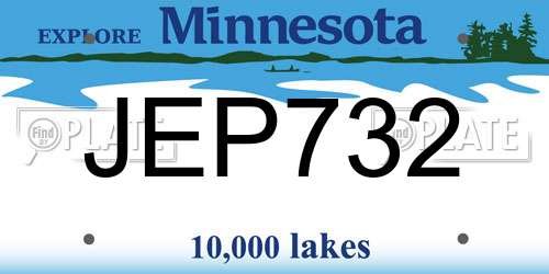 JEP732 Minnesota License Plate