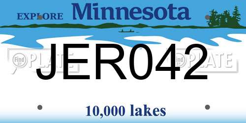 JER042 Minnesota License Plate