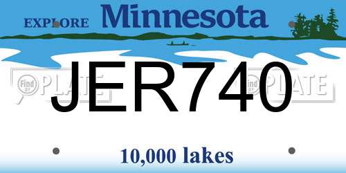 JER740 Minnesota License Plate