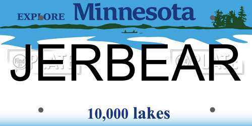 JERBEAR Minnesota License Plate