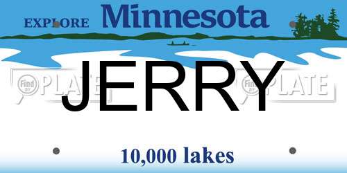 JERRY Minnesota License Plate
