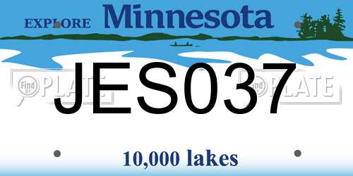 JES037 Minnesota License Plate