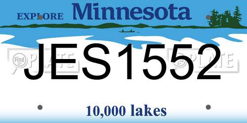 JES1552 Minnesota License Plate