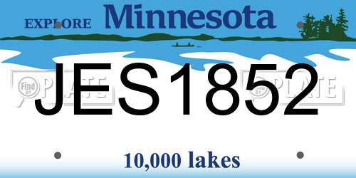JES1852 Minnesota License Plate
