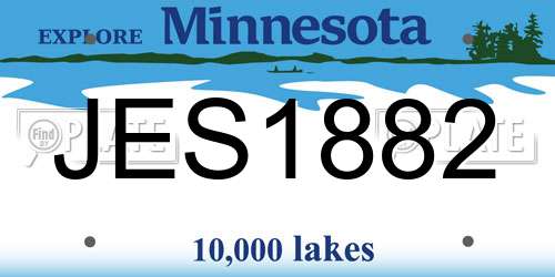 JES1882 Minnesota License Plate