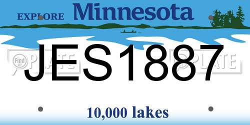 JES1887 Minnesota License Plate