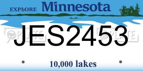 JES2453 Minnesota License Plate