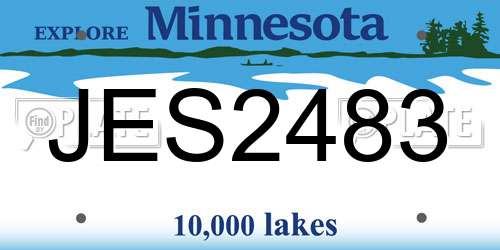 JES2483 Minnesota License Plate