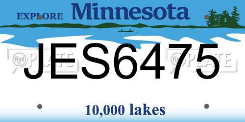 JES6475 Minnesota License Plate