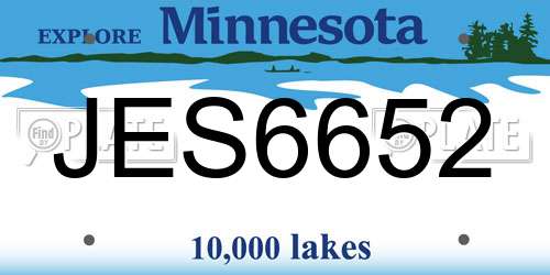 JES6652 Minnesota License Plate