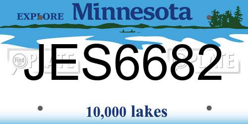 JES6682 Minnesota License Plate