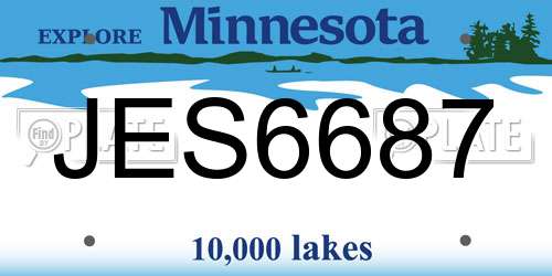 JES6687 Minnesota License Plate