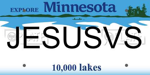 JESUSVS Minnesota License Plate