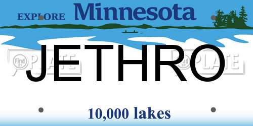 JETHRO Minnesota License Plate