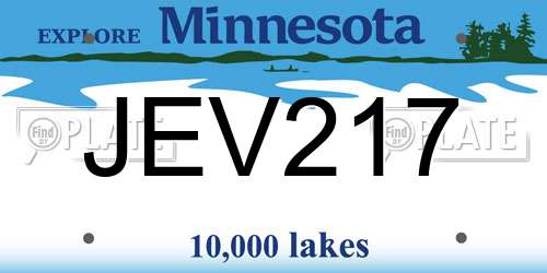 JEV217 Minnesota License Plate