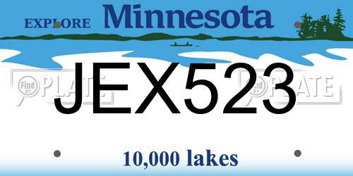 JEX523 Minnesota License Plate