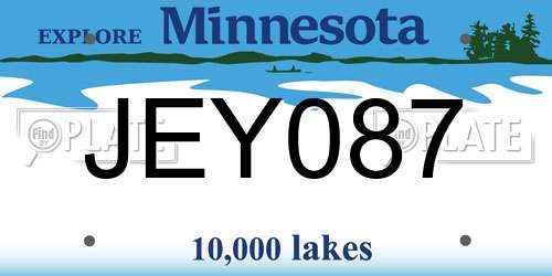 JEY087 Minnesota License Plate