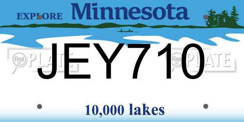 JEY710 Minnesota License Plate